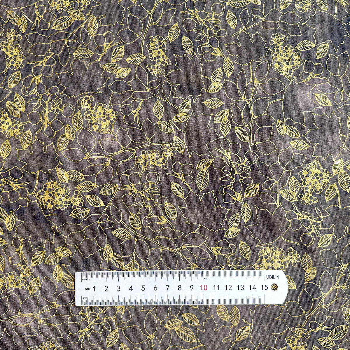 美國品牌燙金布-金線葉-墨-AWHDM-22967-305-1