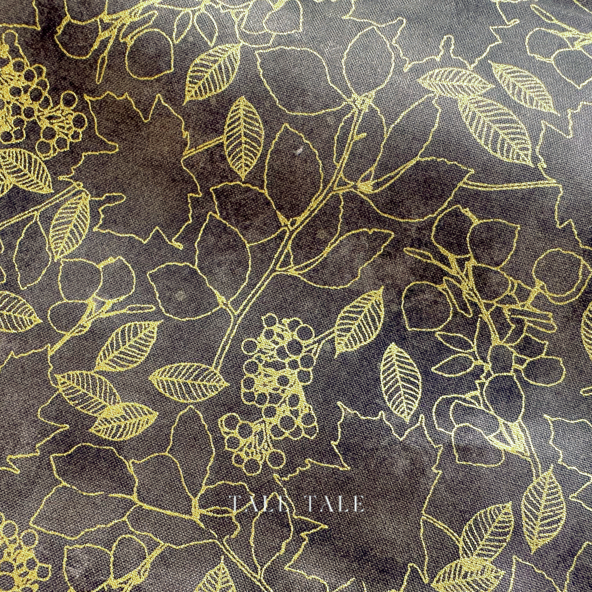 美國品牌燙金布-金線葉-墨-AWHDM-22967-305-7