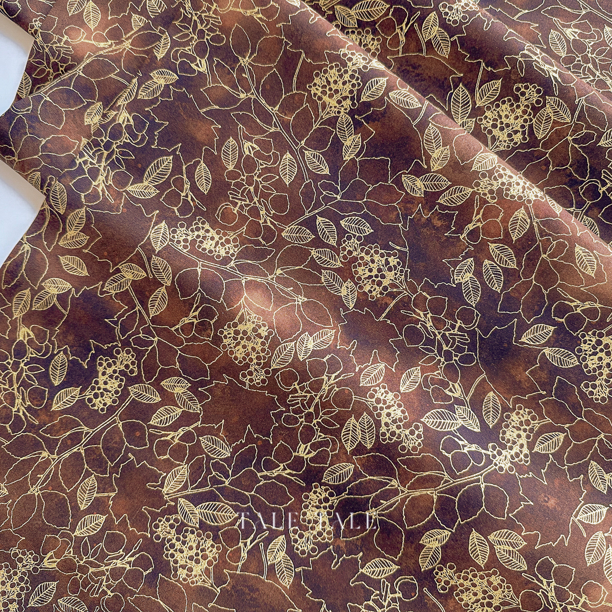 美國品牌燙金布-金線葉-咖-AWHDM-22967-323-1