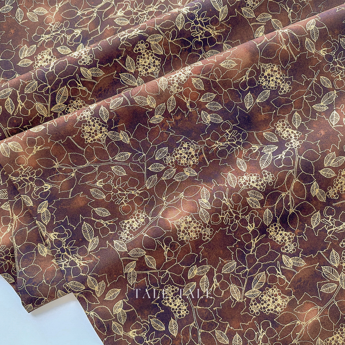 美國品牌燙金布-金線葉-咖-AWHDM-22967-323-5