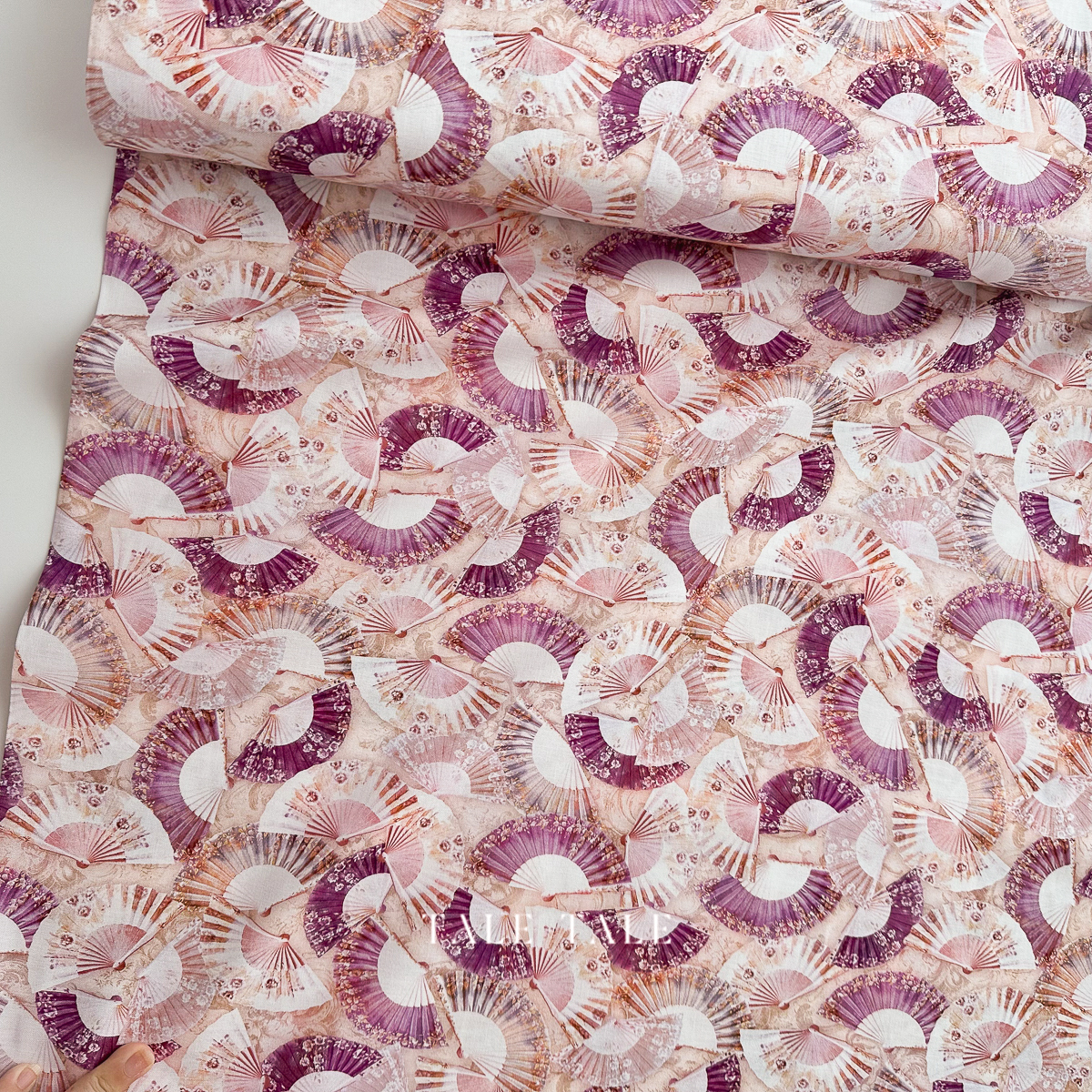 美國品牌棉布-古典舞扇-粉-SRKD-23270-226-2