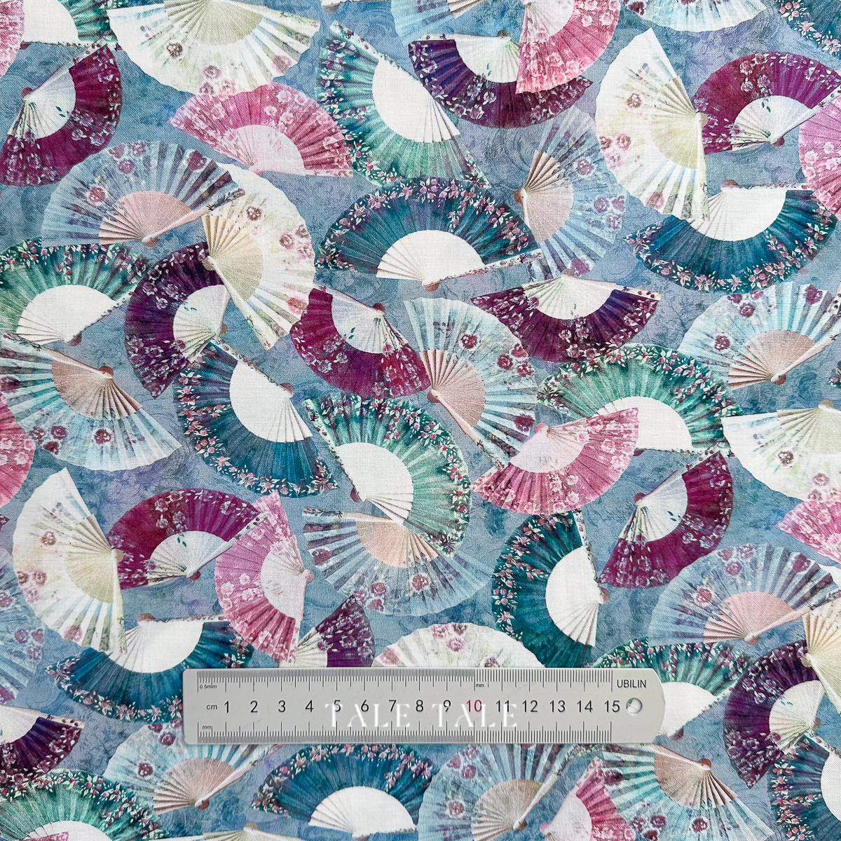 美國品牌棉布-古典舞扇-藍-SRKD-23270-279-1