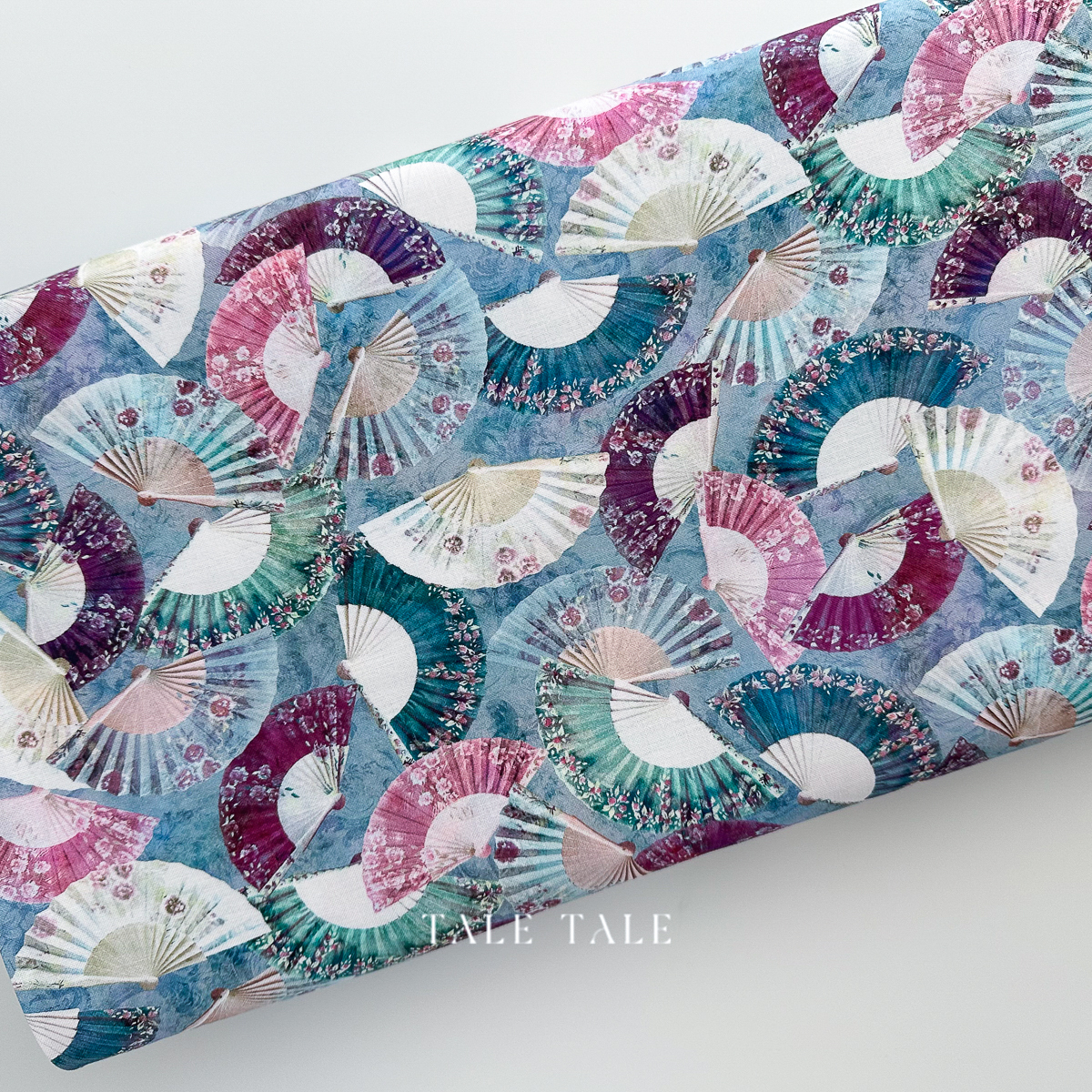 美國品牌棉布-古典舞扇-藍-SRKD-23270-279-4