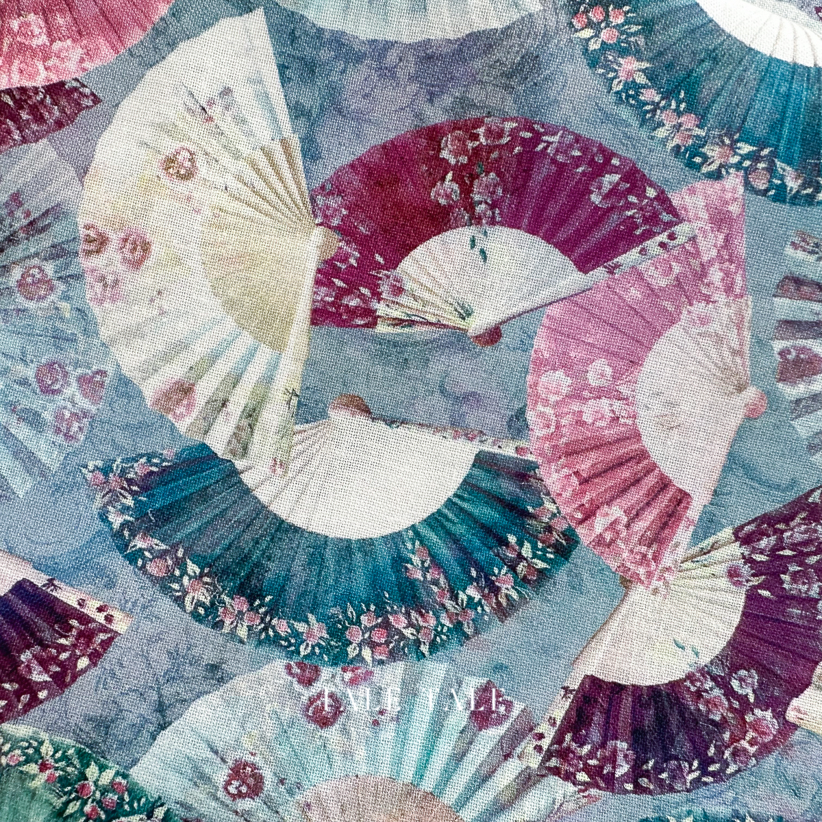 美國品牌棉布-古典舞扇-藍-SRKD-23270-279-3