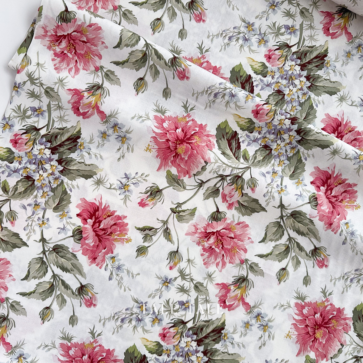 美國品牌棉布-馬洛花開-白底-10940-E-3