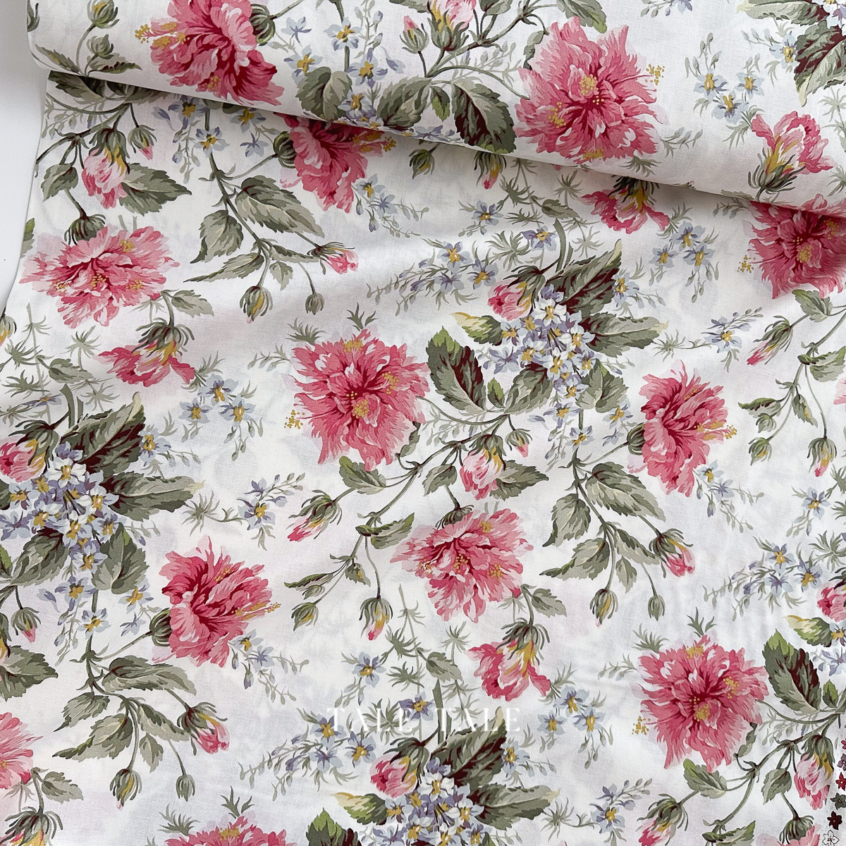 美國品牌棉布-馬洛花開-白底-10940-E-5