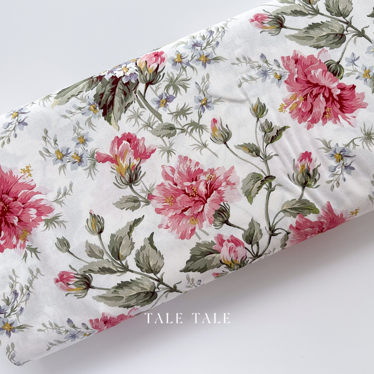 美國品牌棉布-馬洛花開-白底-10940-E-1