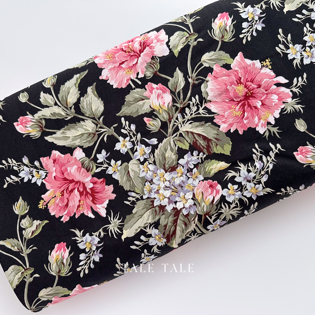 美國品牌棉布-馬洛花開-黑底-10940-J-3