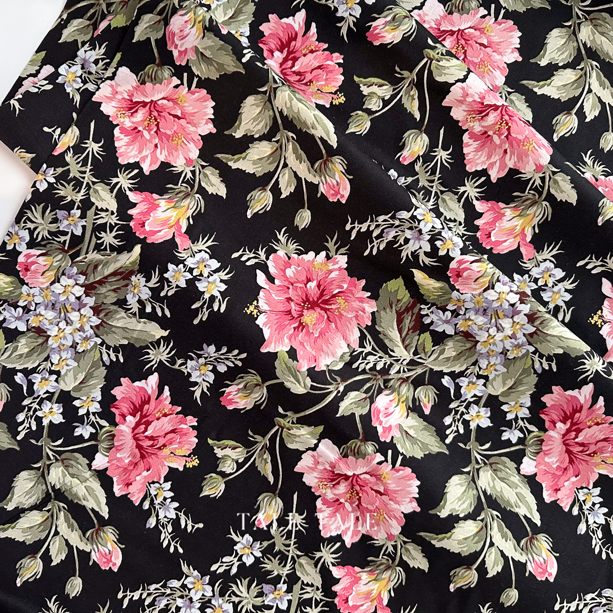 美國品牌棉布-馬洛花開-黑底-10940-J-5