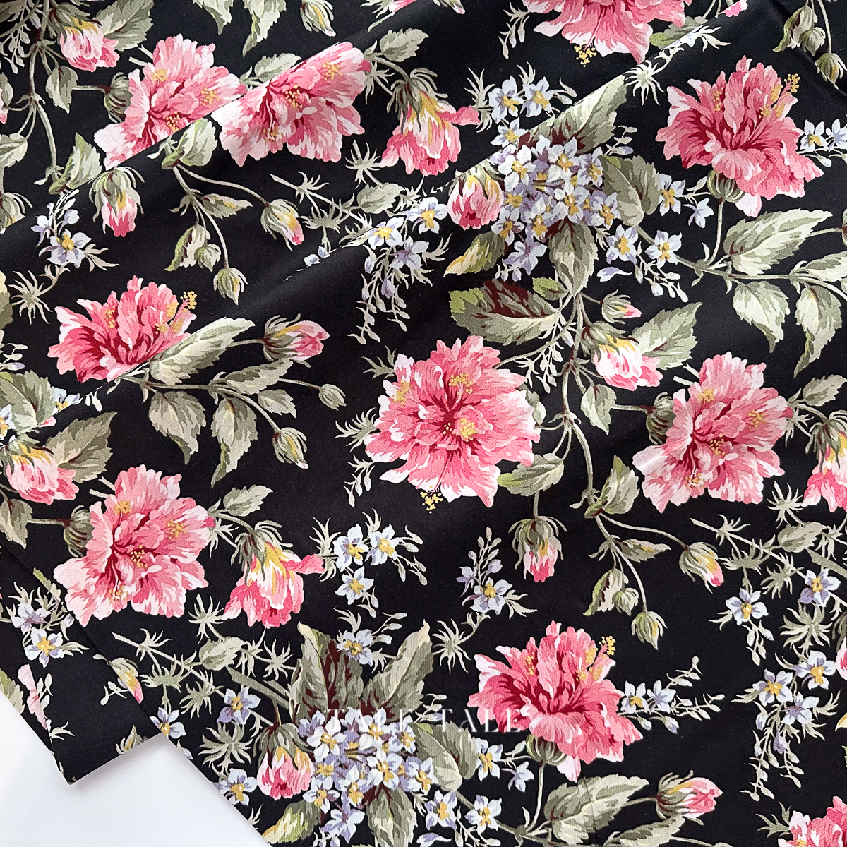 美國品牌棉布-馬洛花開-黑底-10940-J-6