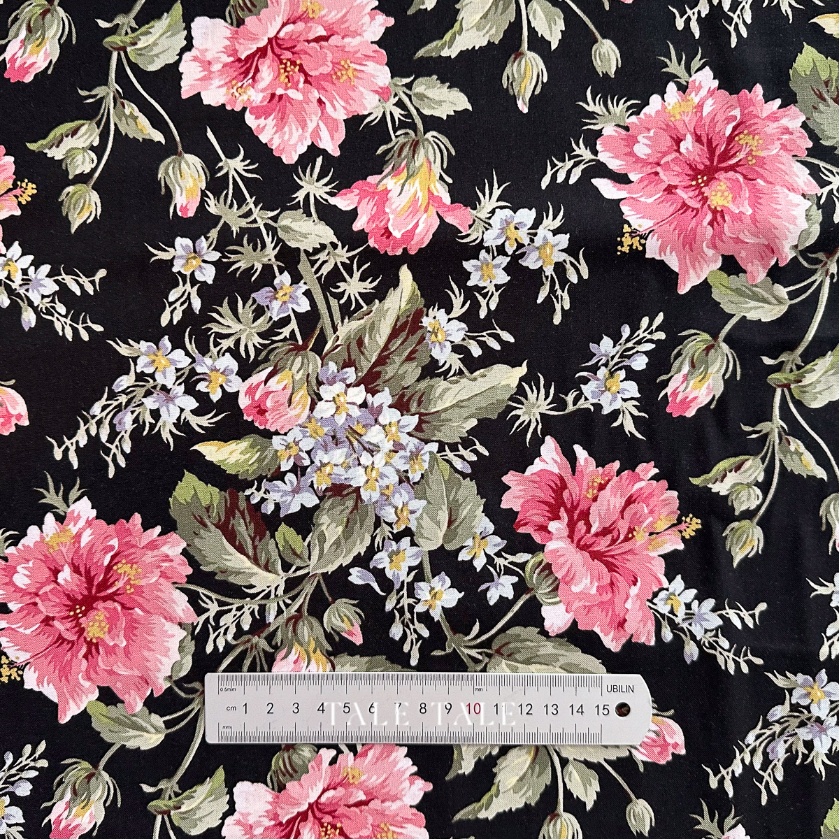 美國品牌棉布-馬洛花開-黑底-10940-J-7