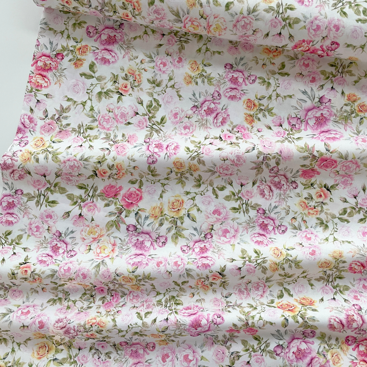 美國品牌棉布-玫瑰茶會-米-X5658-153-3