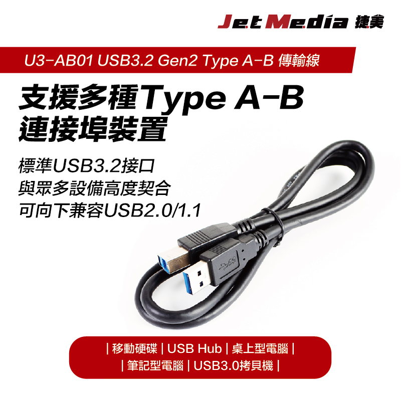 USB3.1 Gen2 A-B 公對公傳輸線繁中詳情頁-4@800x
