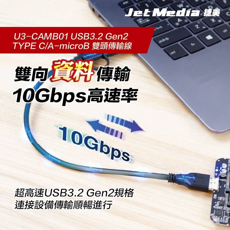 USB3.1 Gen2 A-C-Micro 公對公傳輸線繁中詳情頁