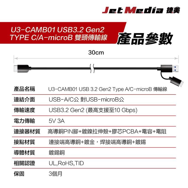 USB3.1 Gen2 A+C-microB  公對公傳輸線繁中詳情頁-10800x