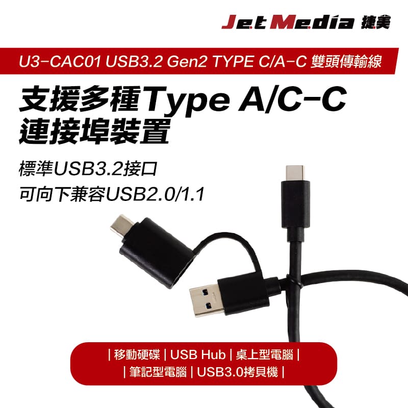 USB3.1 Gen2 A+C-C  公對公傳輸線繁中詳情頁-4800x