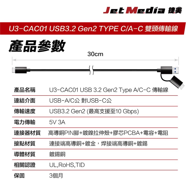USB3.1 Gen2 A+C-C  公對公傳輸線繁中詳情頁-10800x