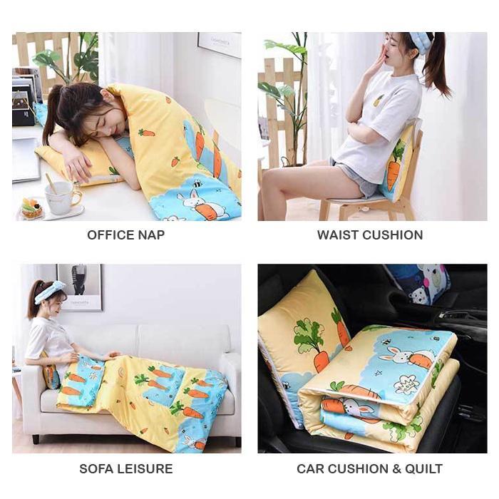 S Dual-Use Multifunctional Office/Room/Car/Travel Folding Cute Pillow Cushion Quilt Comforter Blanket HM371