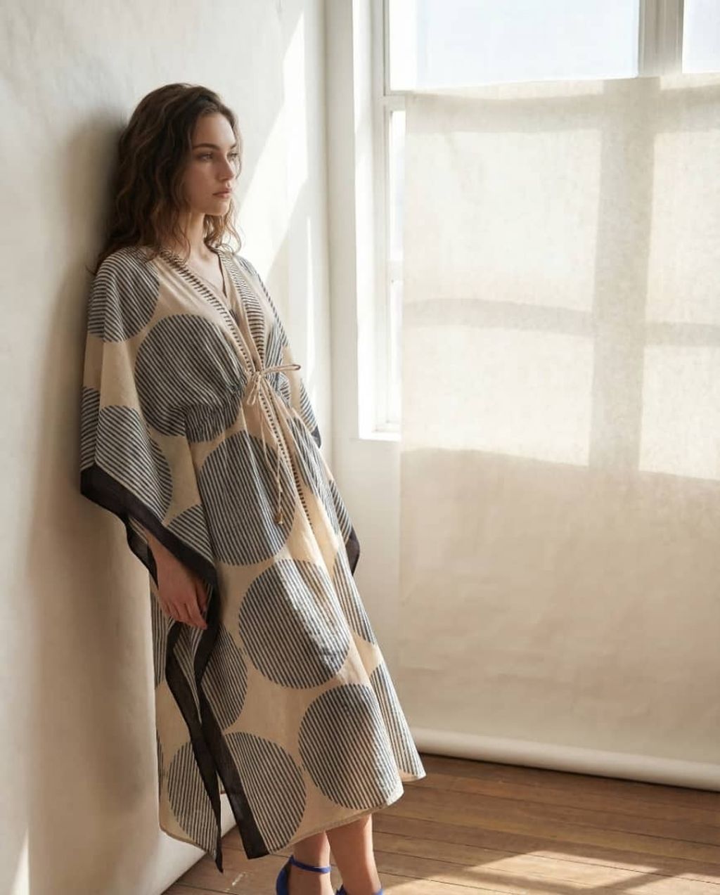 Kaftan CK Beige-Blue Geo 5