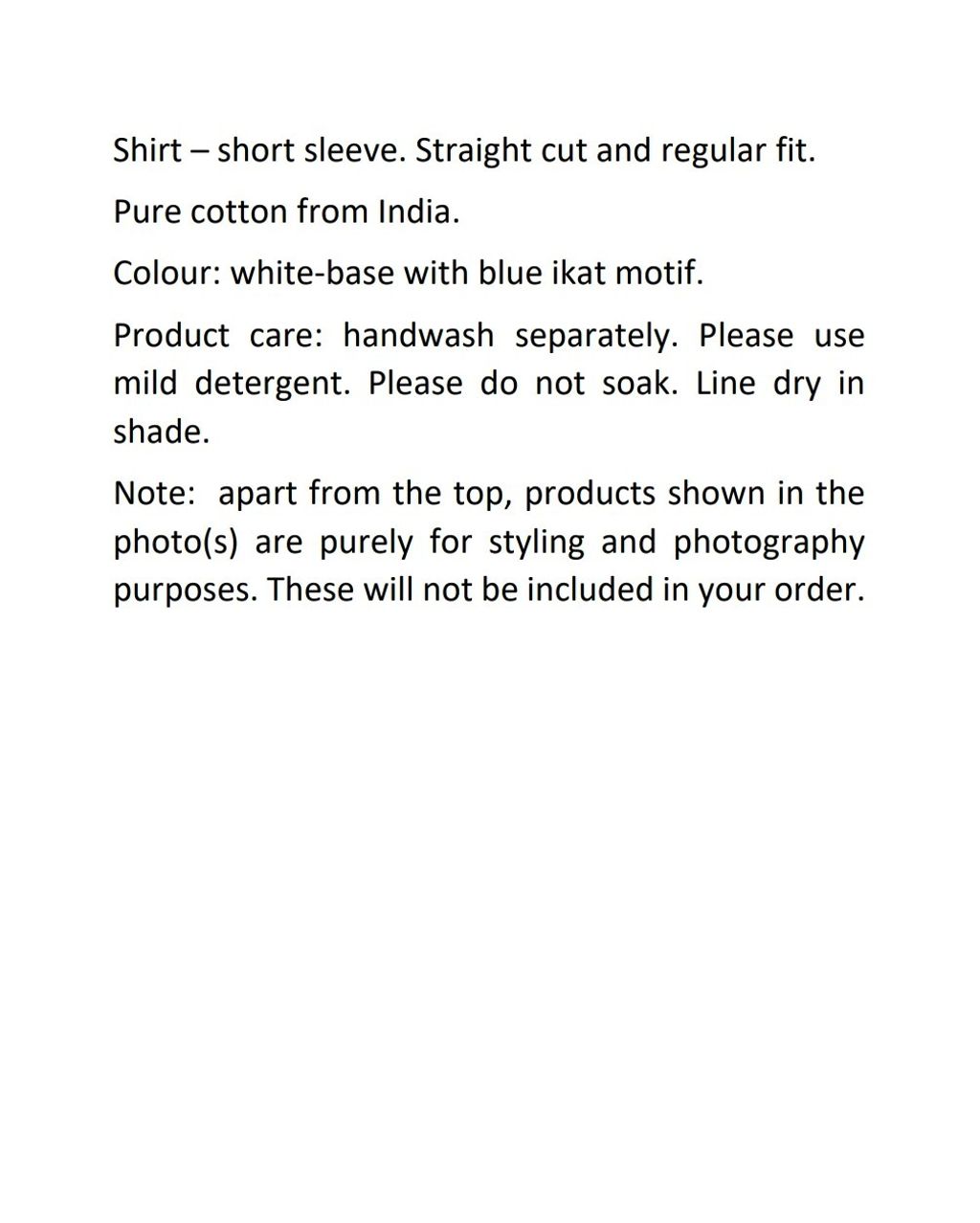 Shirt White Blue Ikat Description