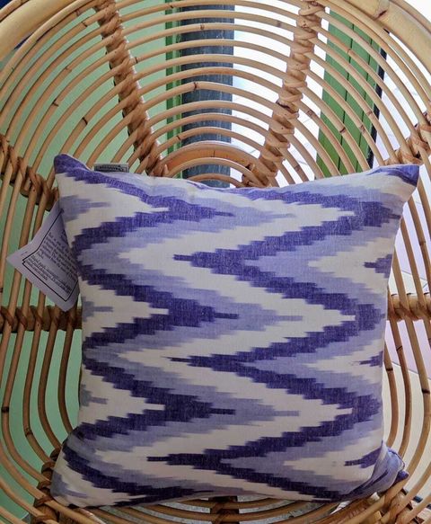 CC ikat chevron beige blue 45 horizontal 2