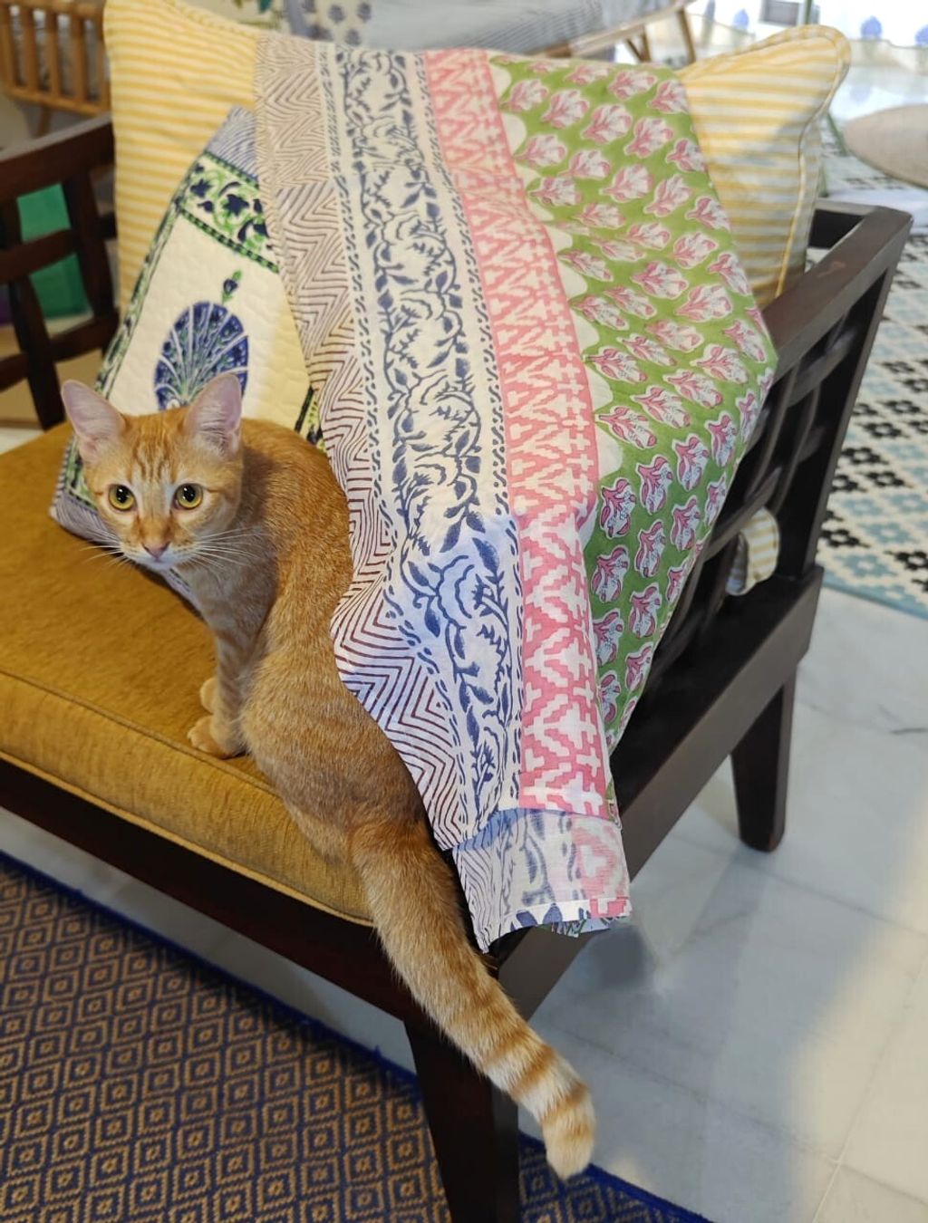 Sarong Green Pink Floral 2