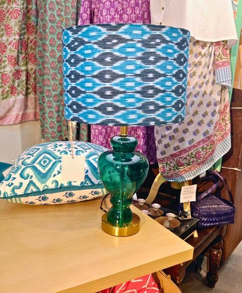 Lampshade II Trellis Blue 30 cm