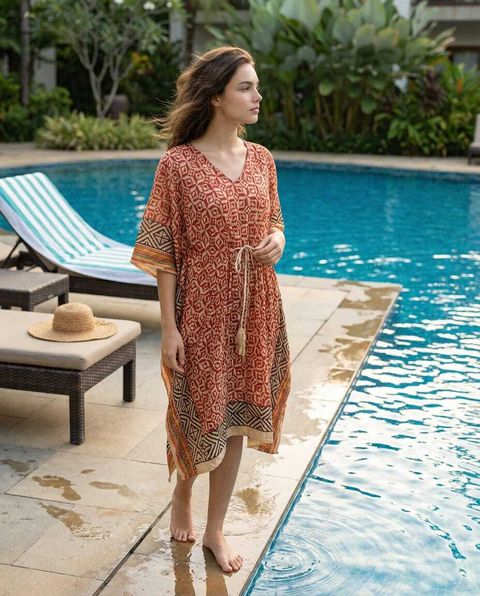 Kaftan Red-Beige Geo 2