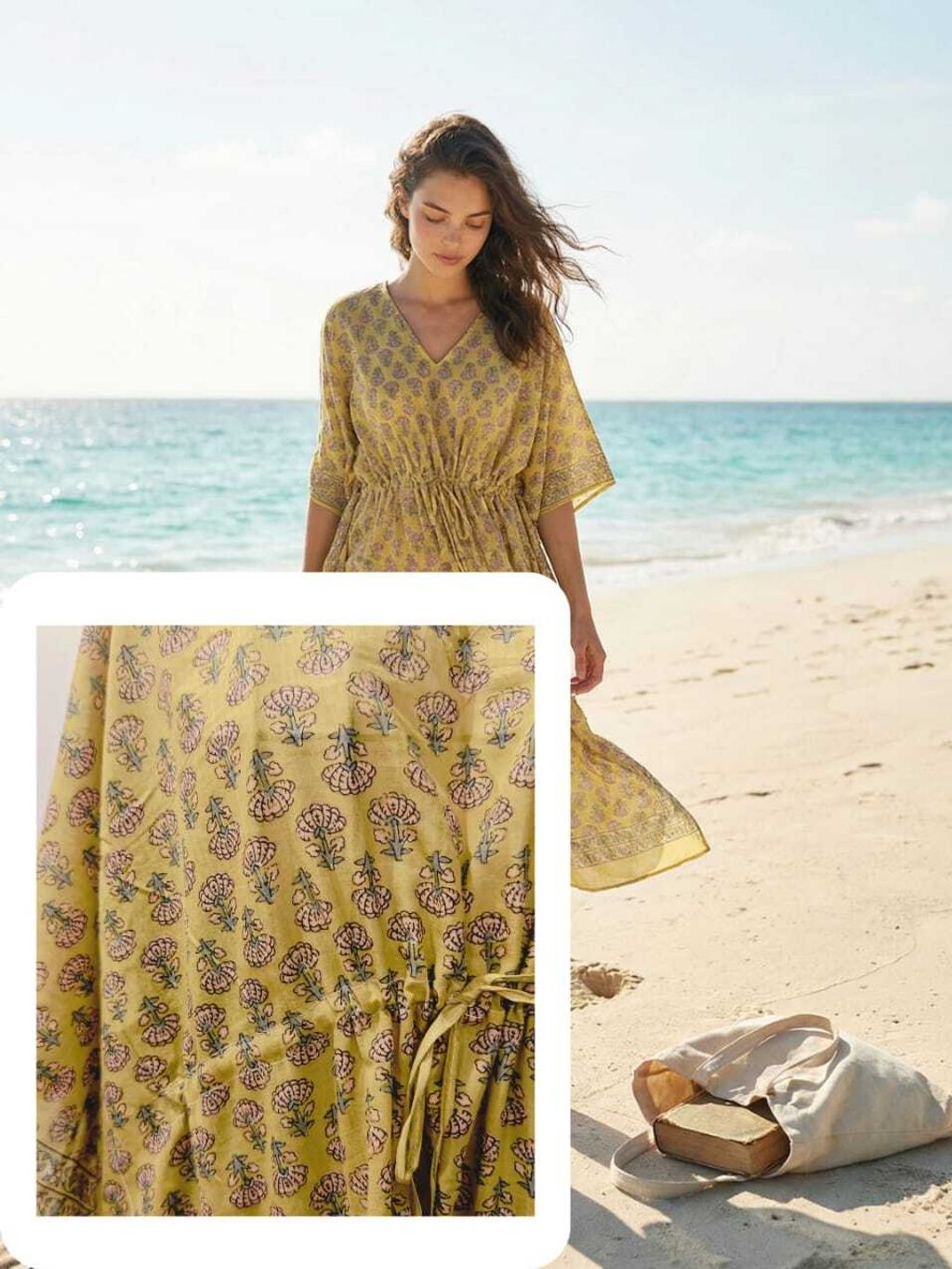 Kaftan Lime Green Floral 3