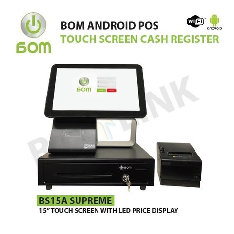 BOM BS15A 15" Touch Screen with Price Display & Card Reader