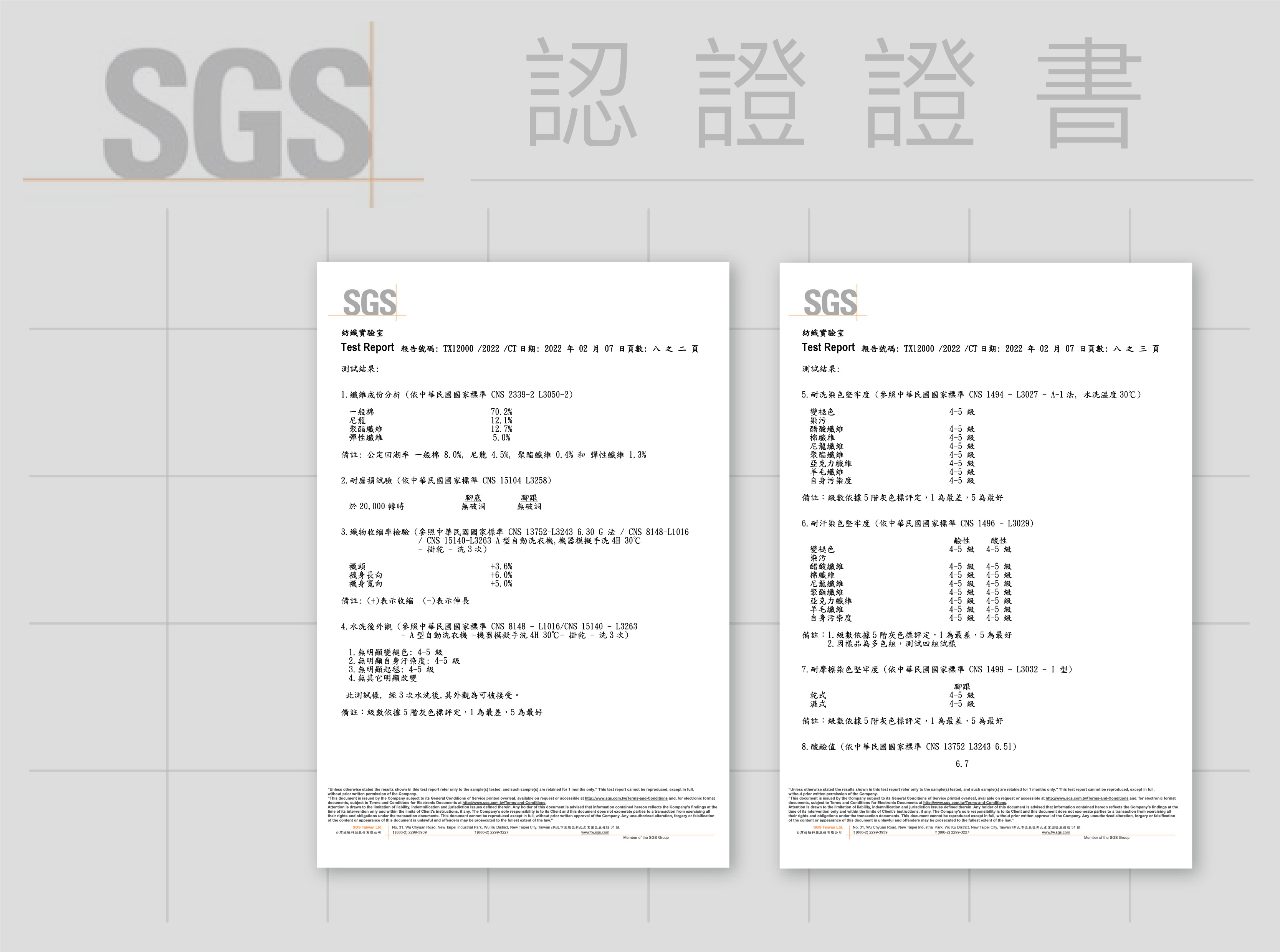 SGS檢驗報告