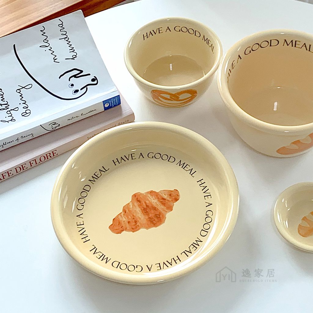 奶油色陶瓷碗盤組 (28)