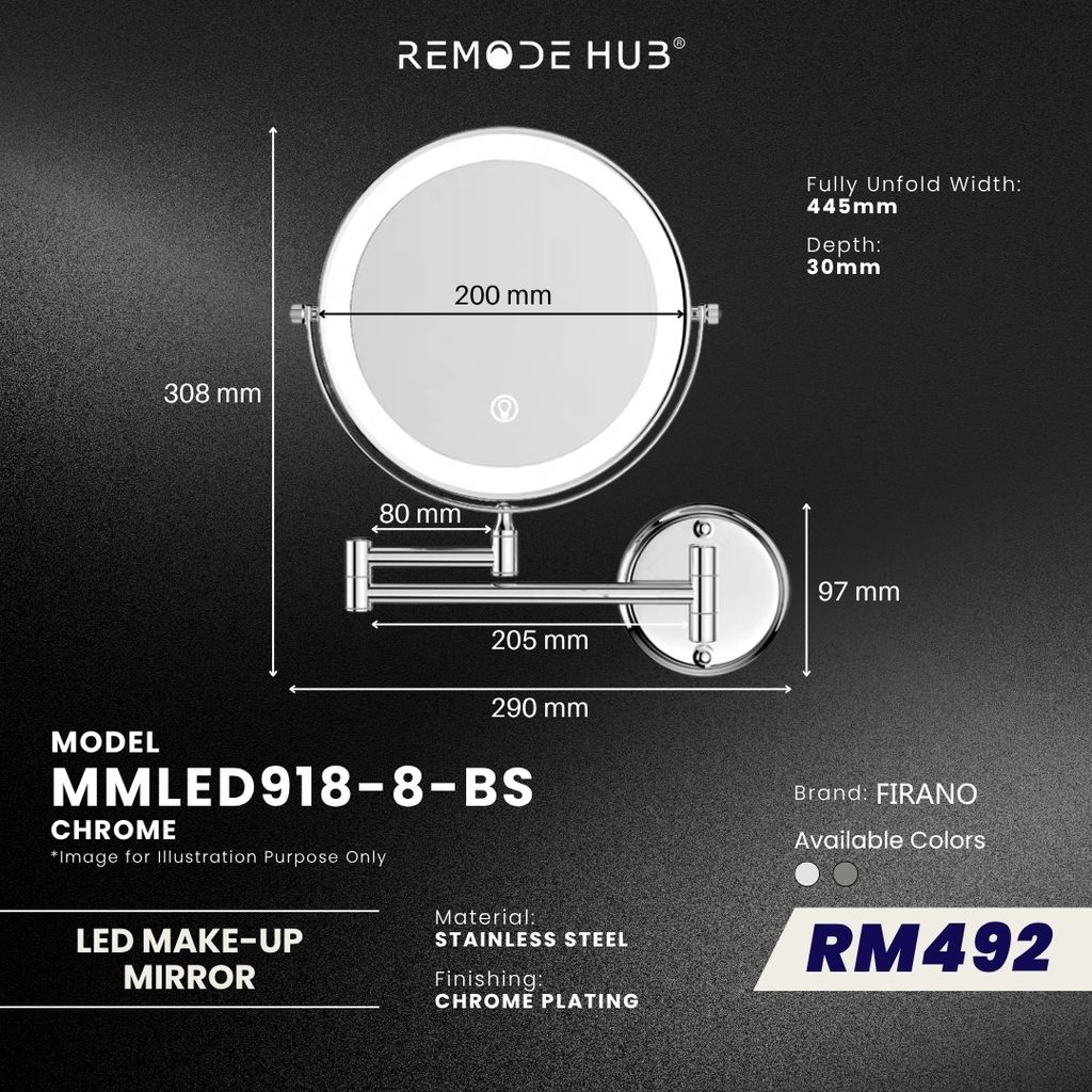 MMLED918-8-BS-CHROME