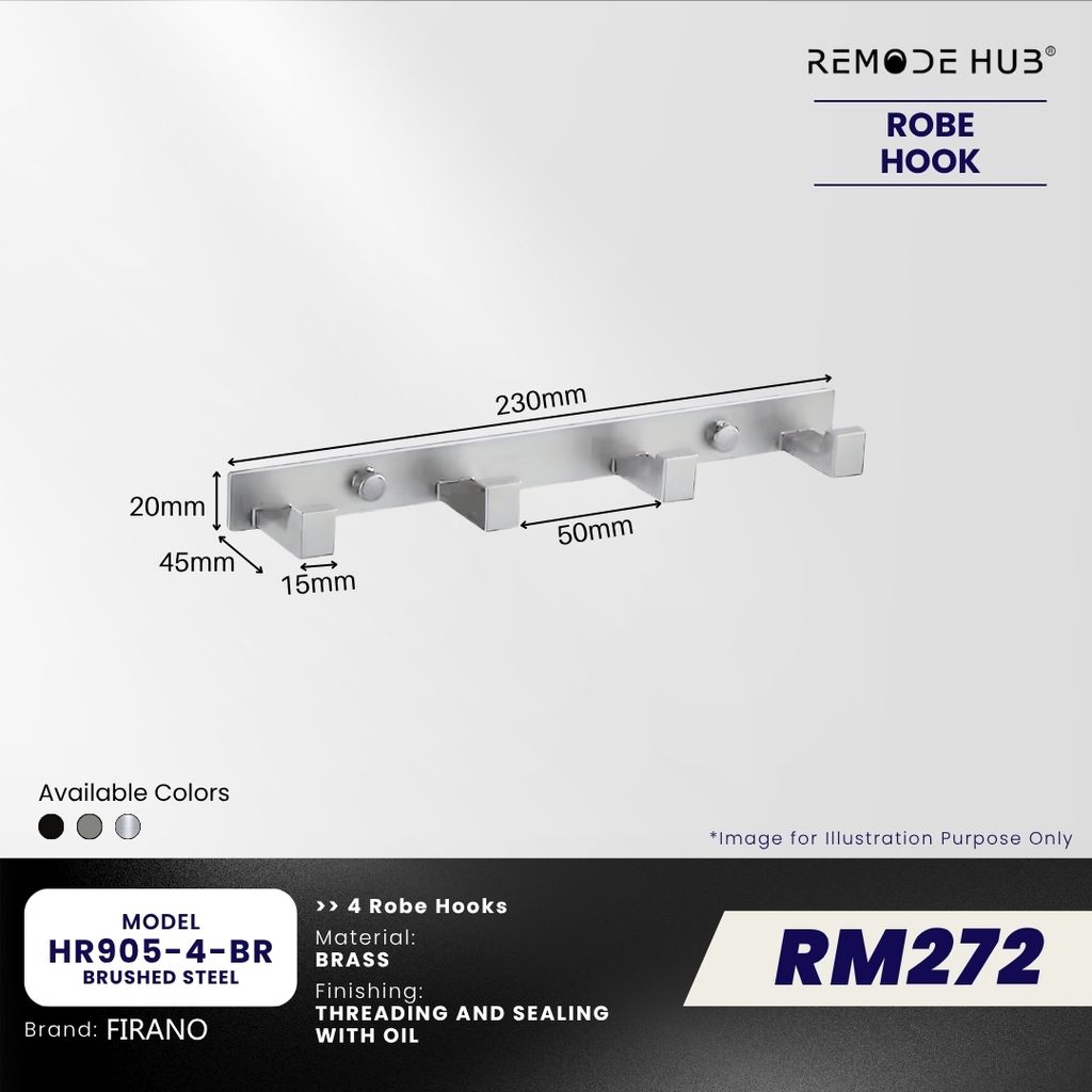 HR905-4-BR-BRUSHED STEEL