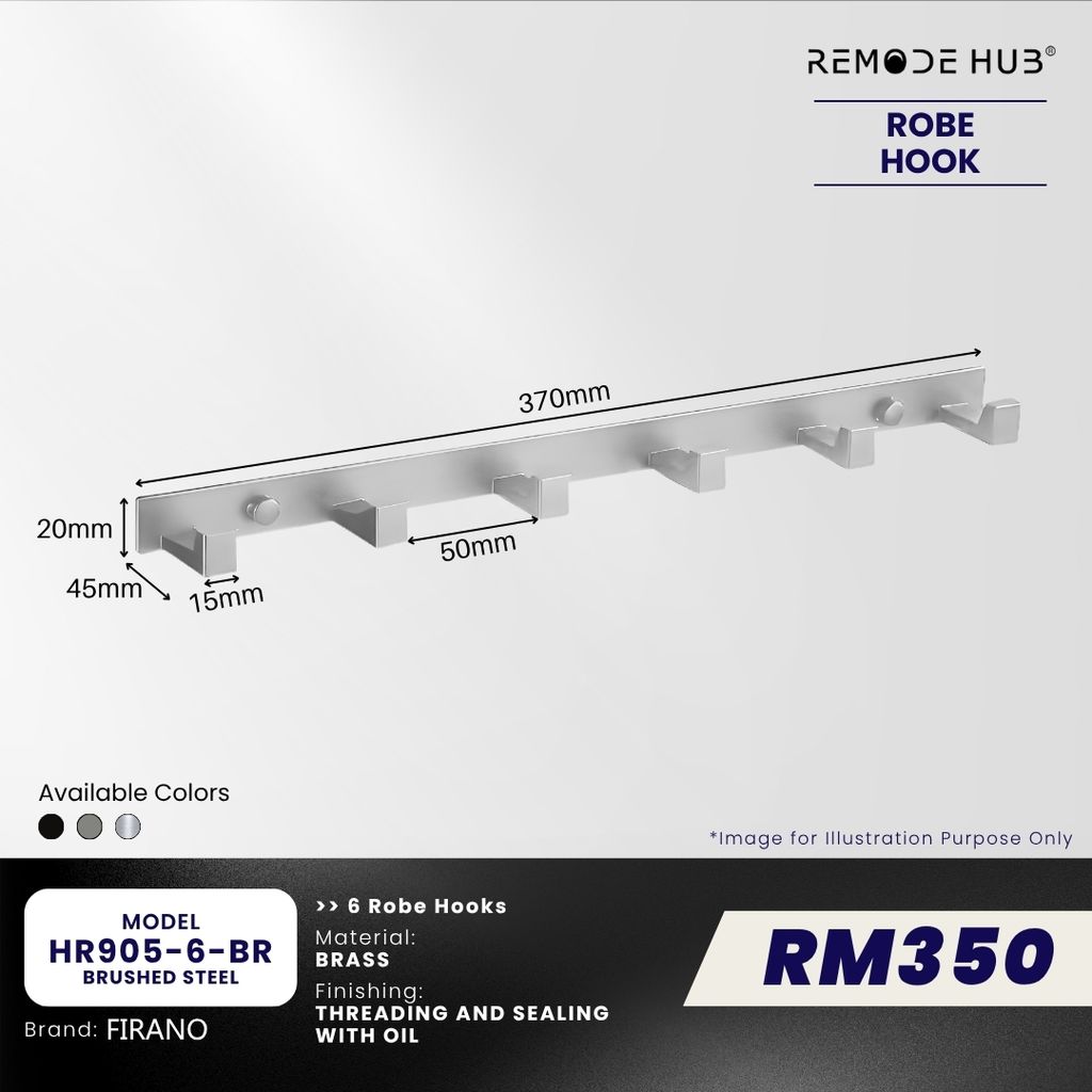 HR905-6-BR-BRUSHED STEEL