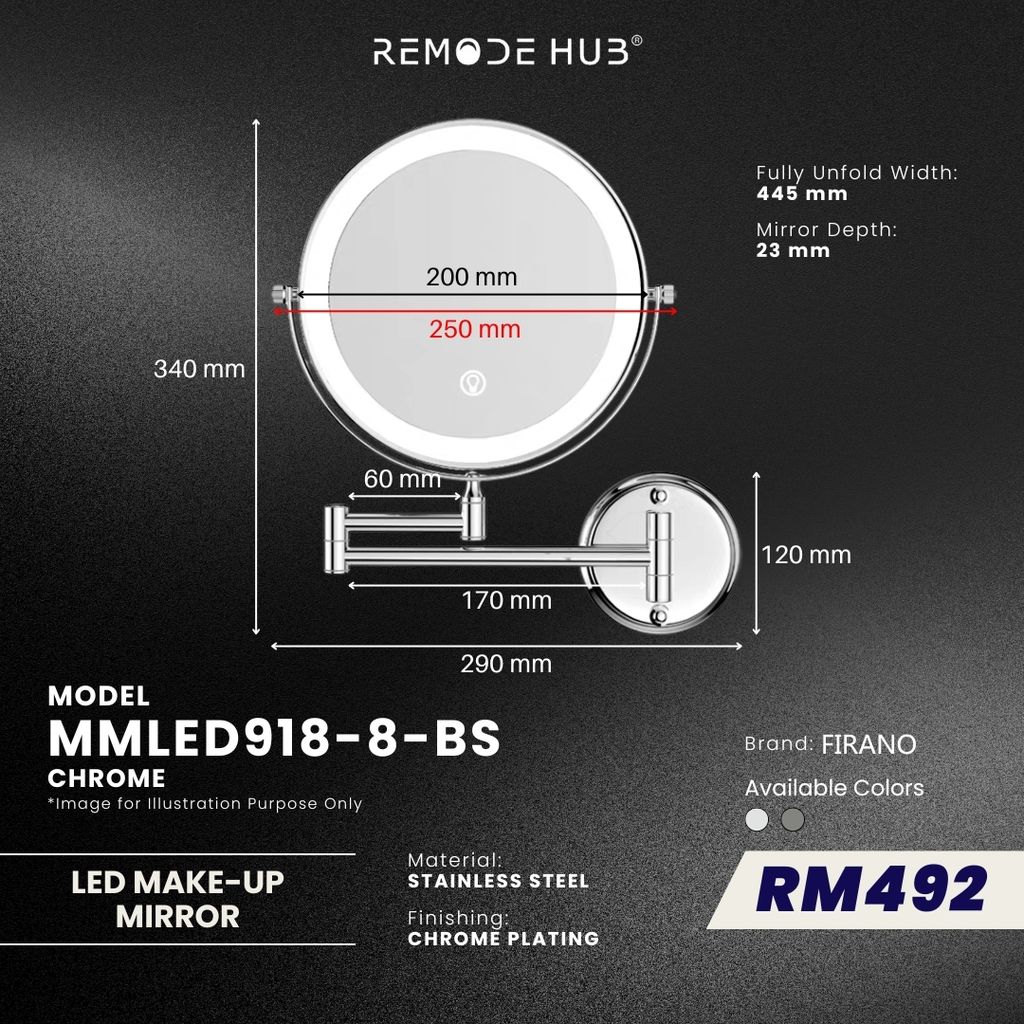 MMLED918-8-BS-CHROME