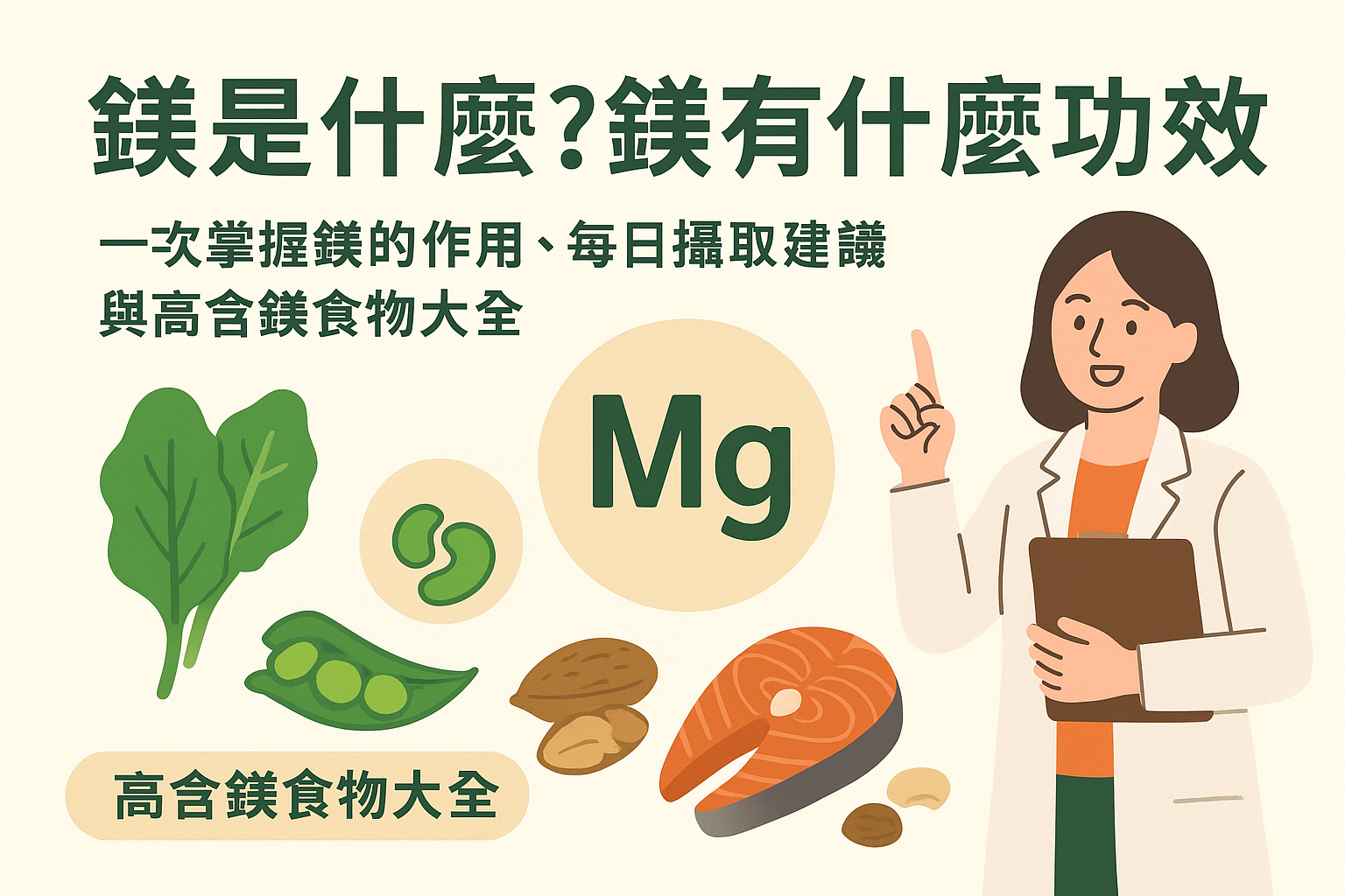 鎂是什麼？鎂有什麼功效？一次掌握鎂的作用、每日攝取建議與高含鎂食物大全