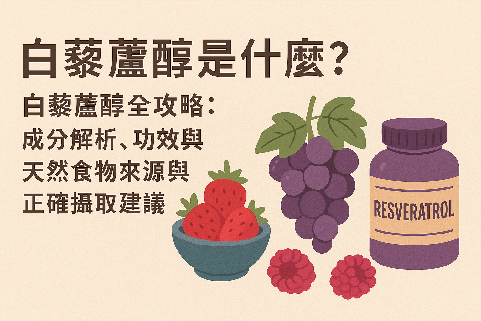白藜蘆醇是什麼？白藜蘆醇全攻略：成分解析、功效與天然食物來源與正確攝取建議
