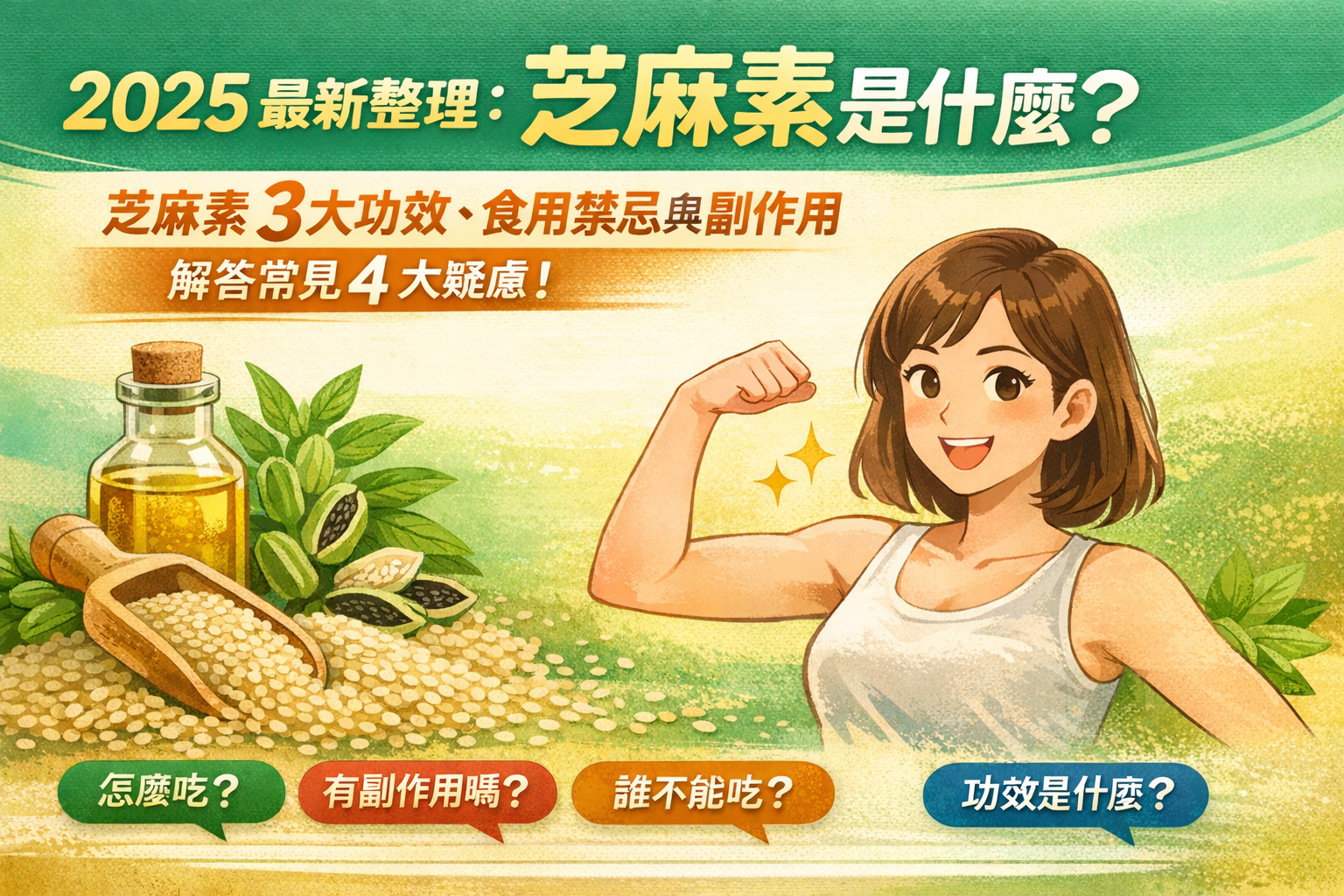 2025 最新整理：芝麻素是什麼？芝麻素3大功效、食用禁忌與副作用，解答常見 4 大疑慮！