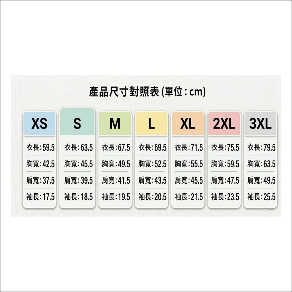 尺寸表