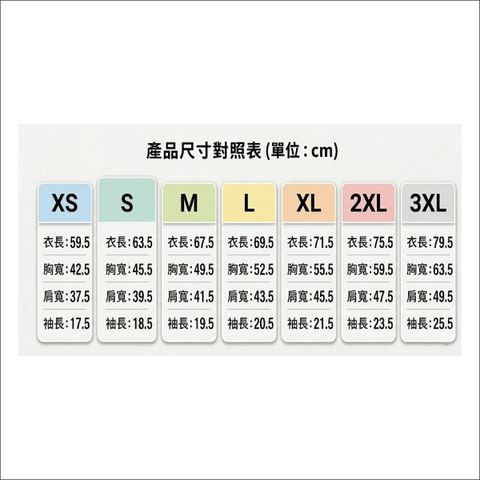尺寸表