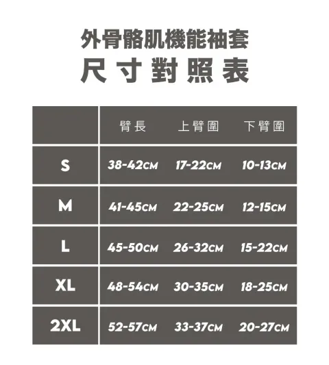 袖套尺寸表詳細