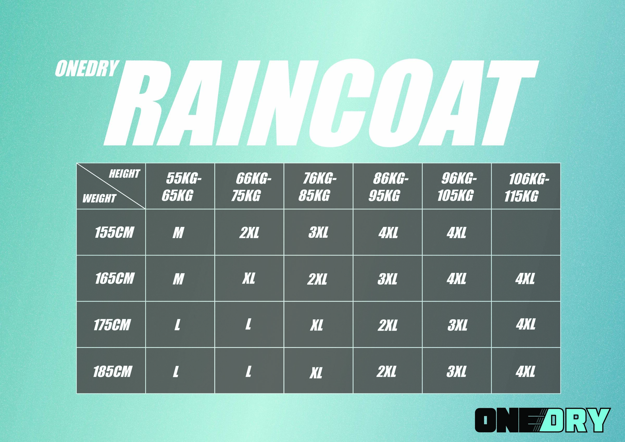 RAINCOAT SIZE