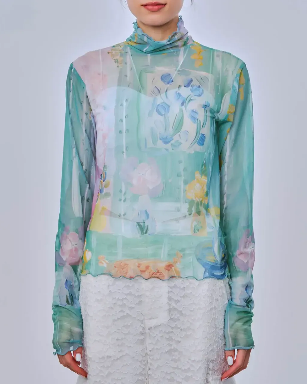 POPPY LIVING ROOM SEE-THROUGH TOPS 高領透膚上衣– Murasaki Select