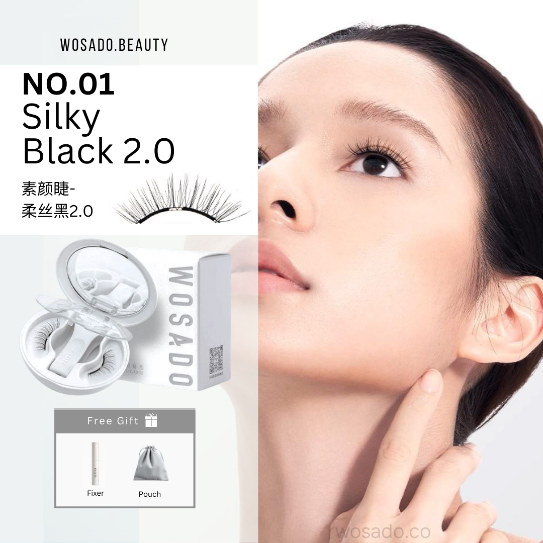 wosado x 2 エル專用 丝绒黑 ➕柔丝黑 Silky Black 2.0 WOSADO Soft Magnetic Eyelashes 柔丝黑 2.0
