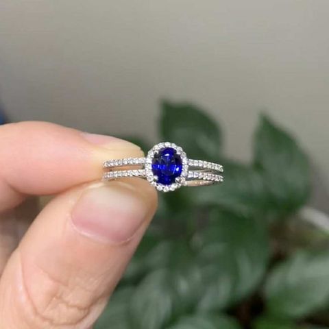 天然斯里蘭卡皇家藍藍寶石戒指