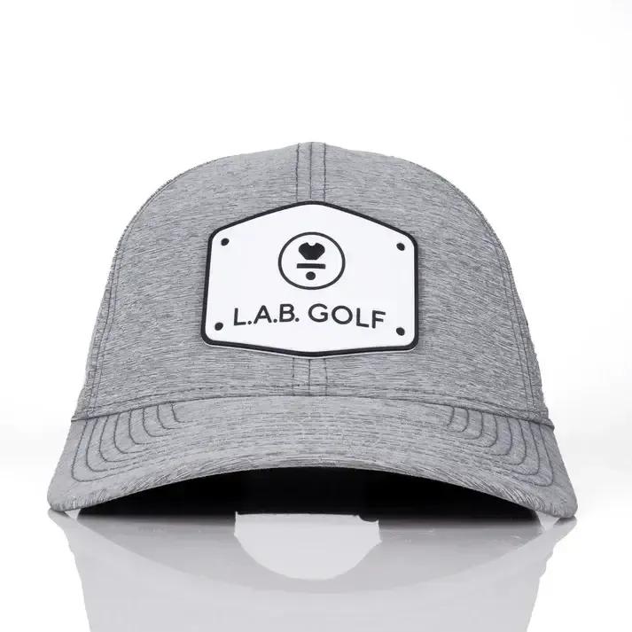 Curved_Performance_Hat_Stacked_Logo_-_Heather_Gray_Front