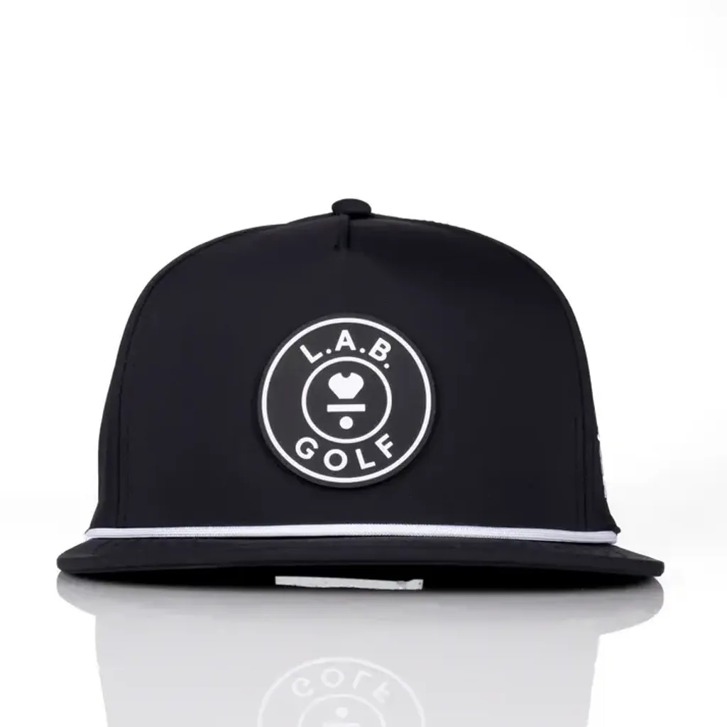 Flat_Brim_5-Panel_Rope_Hat_-_Black_Front