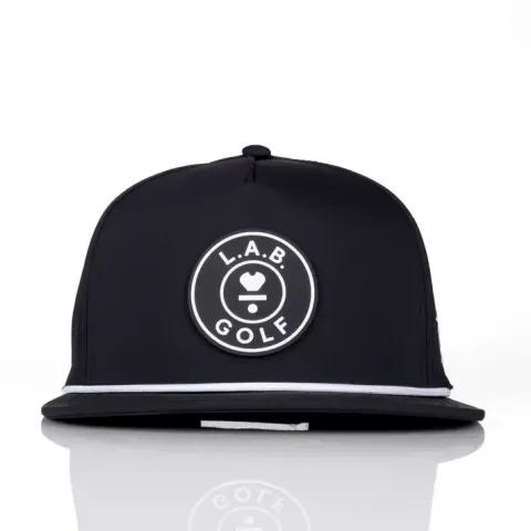 Flat_Brim_5-Panel_Rope_Hat_-_Black_Front