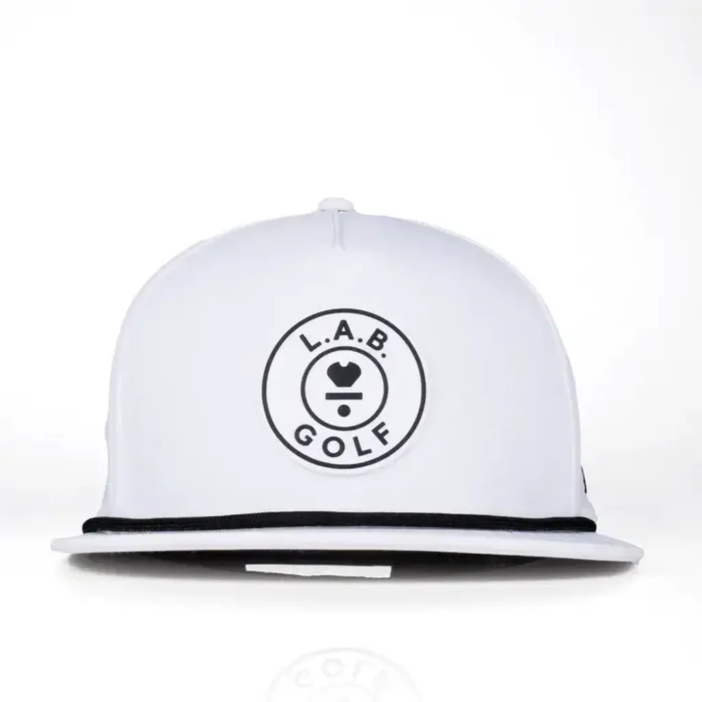 Flat_Brim_5-Panel_Rope_Hat_-_White_Front